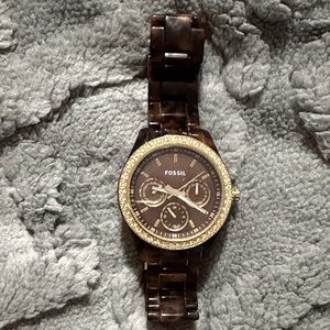 Fossil Dark Brown and Gold Chronograph Watch